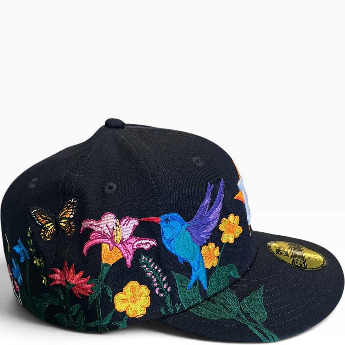 Houston Astros Floral Hummingbird Navy New Era 59FIFTY fitted hat - front view
