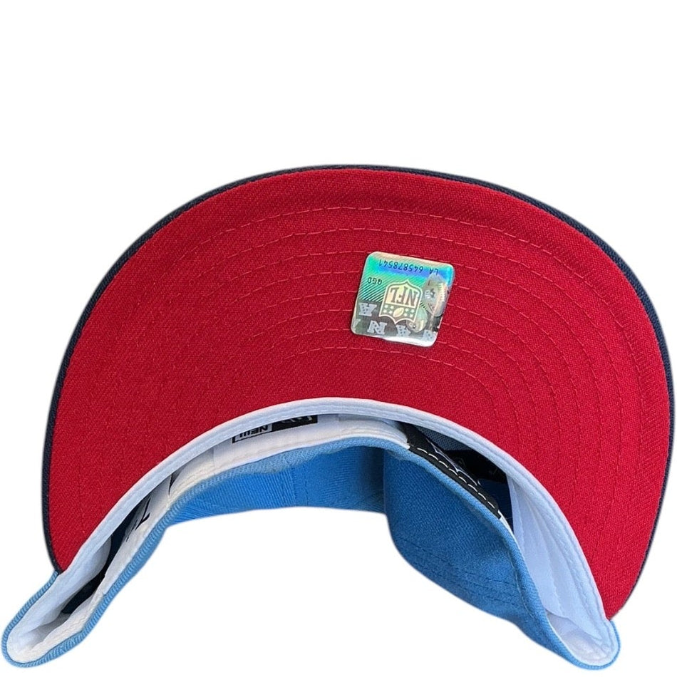 Atlanta Falcons Light Blue & Navy Pro Bowl New Era 59FIFTY fitted hat - front view