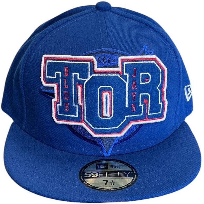Toronto Blue Jays royal blue New Era 59FIFTY fitted hat - side view