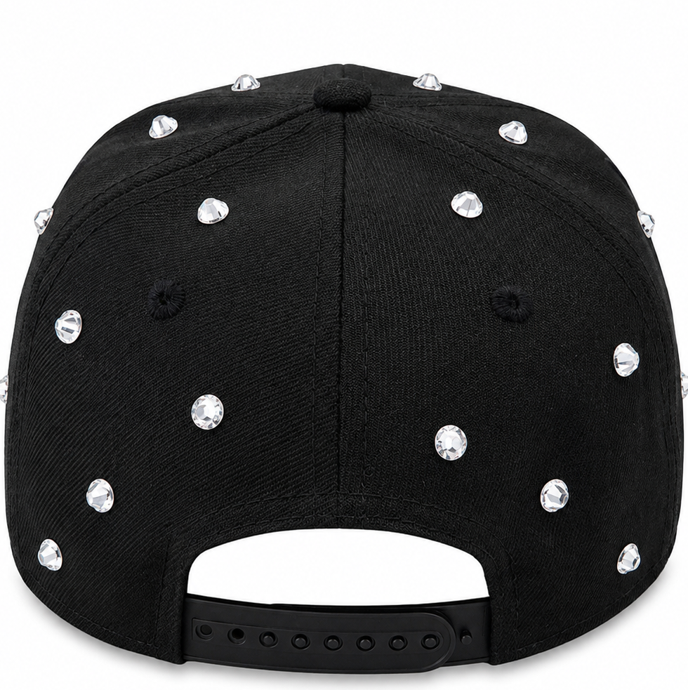 Raiders black rhinestone heart snapback - alternate angle