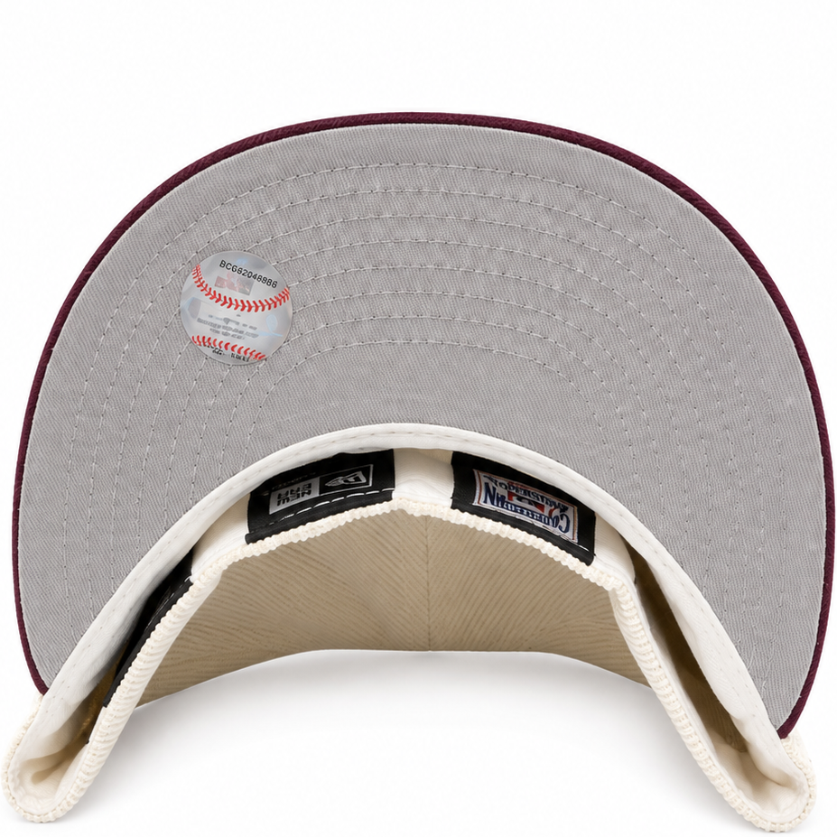 San Diego Padres Cream / Burgundy New Era 59FIFTY fitted hat - back view