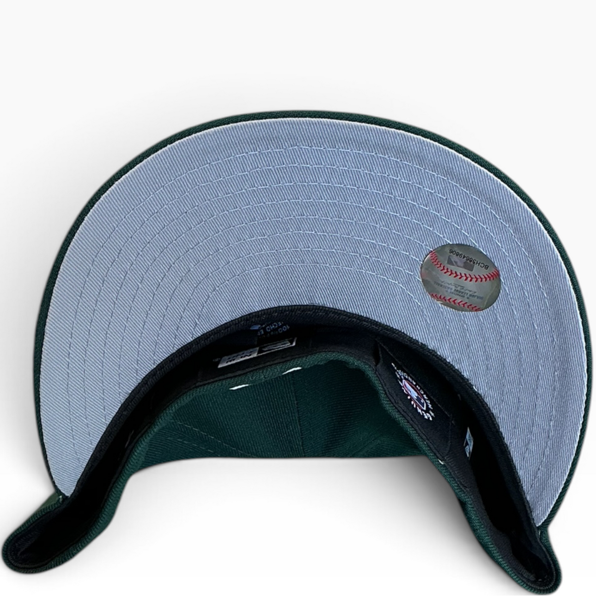 Texas Rangers dark green New Era 59FIFTY fitted hat - undervisor detail