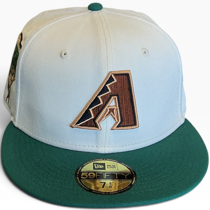 Arizona Diamondbacks Cream & Green New Era 59FIFTY fitted hat - side view
