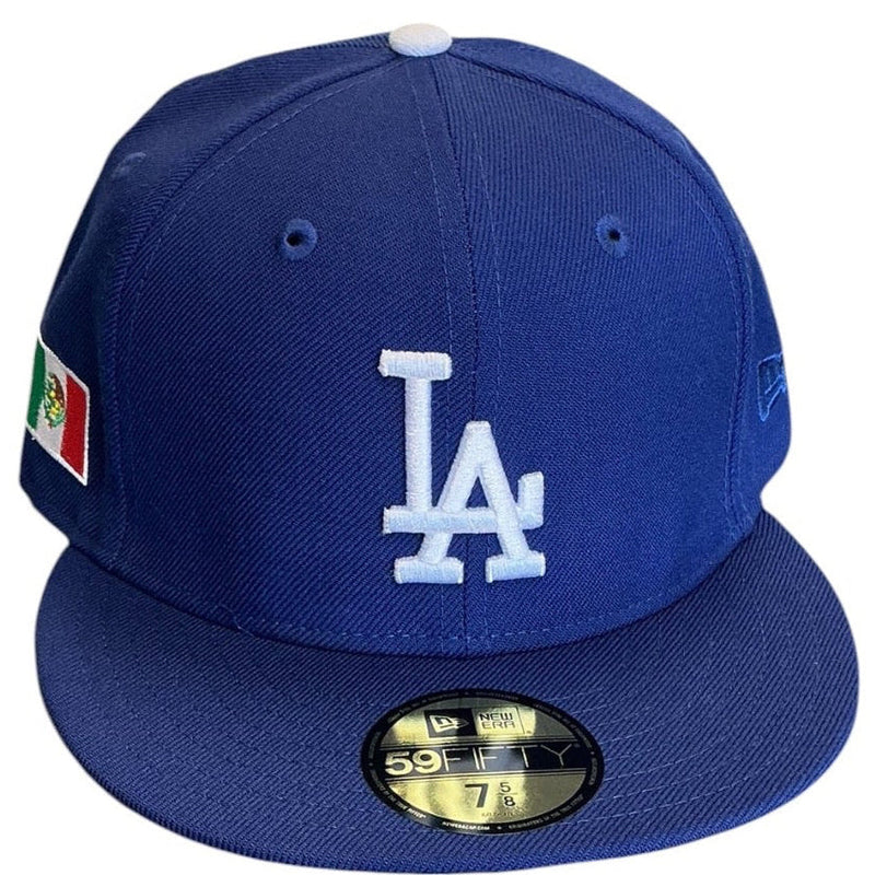 Los Angeles Dodgers royal blue New Era 59FIFTY fitted hat - side view