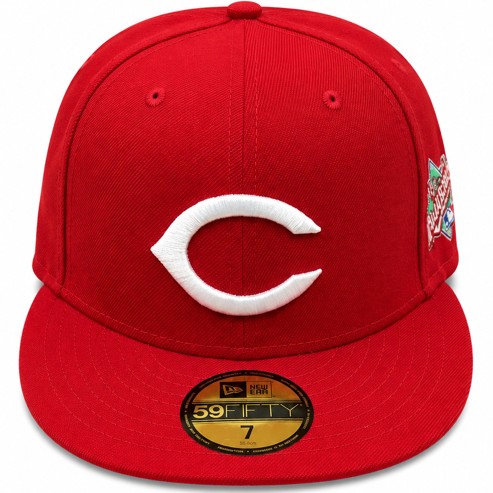 Cincinnati Reds Red New Era 59FIFTY fitted hat - side view