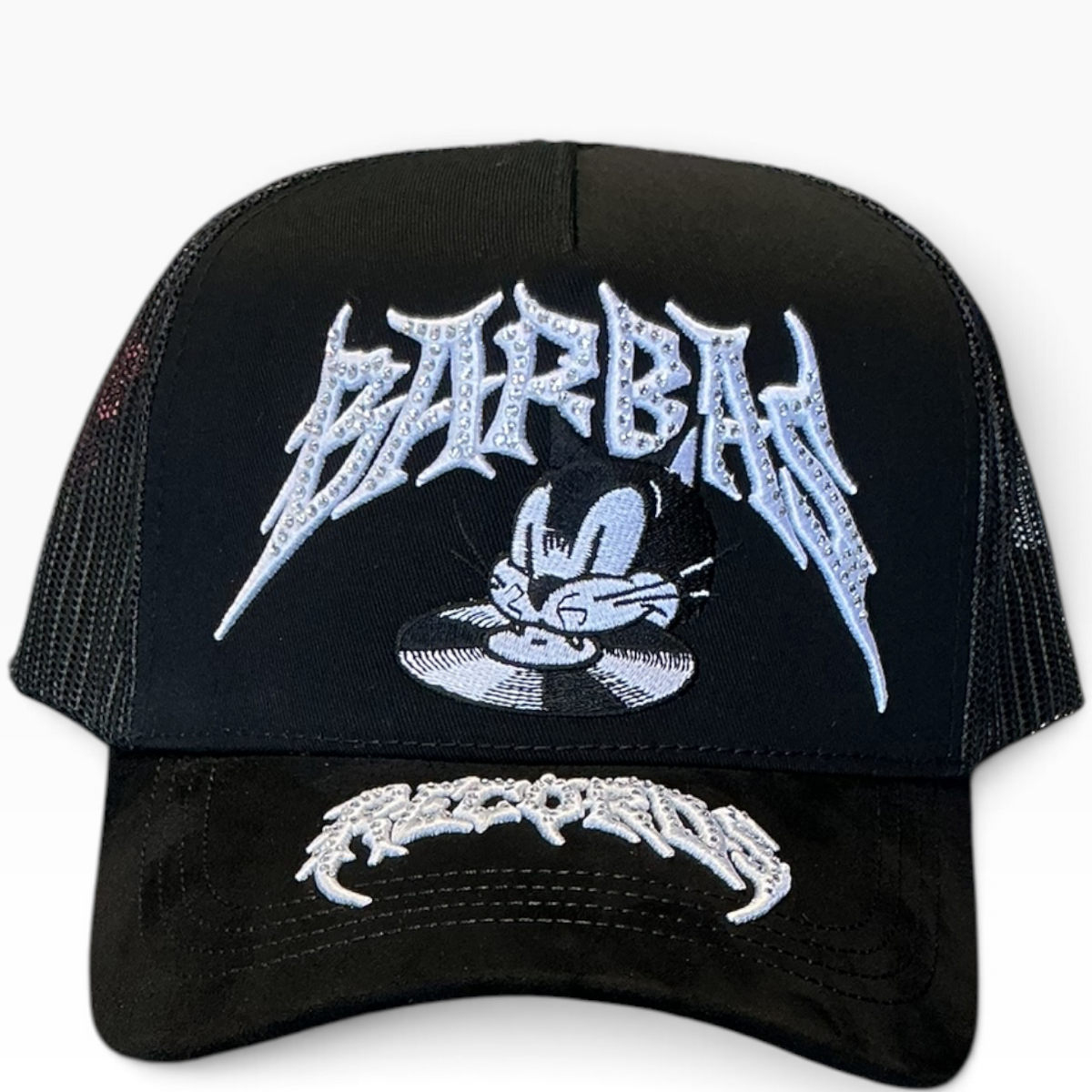 Barbas rock star trucker hat with ROCKSTAR back embroidery - back view