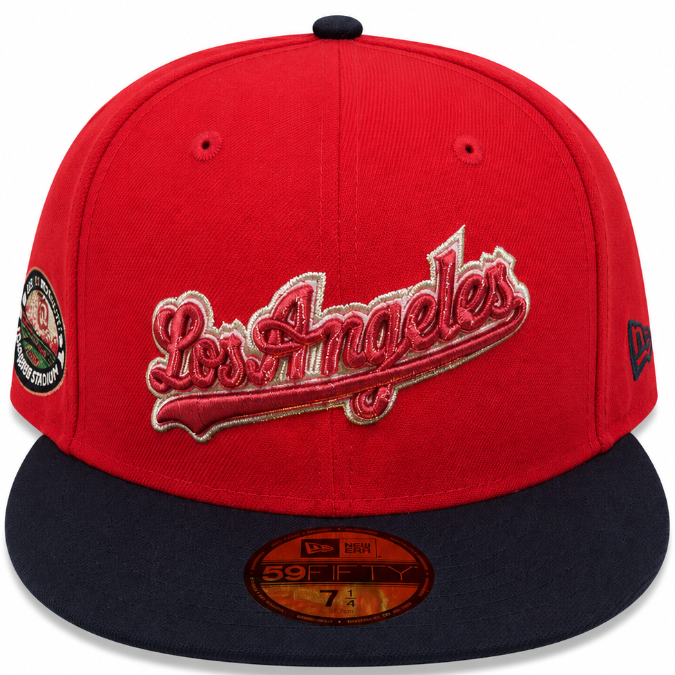 Los Angeles Dodgers Red/Navy New Era 59FIFTY fitted hat - side view