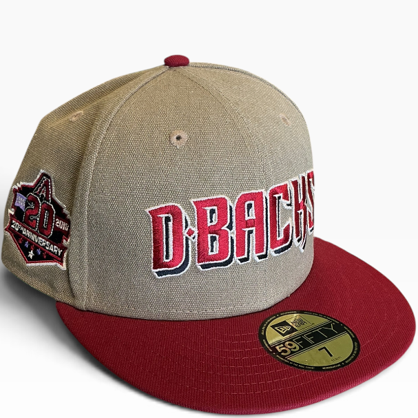 Arizona Diamondbacks Tan/Red New Era 59FIFTY fitted hat - side view