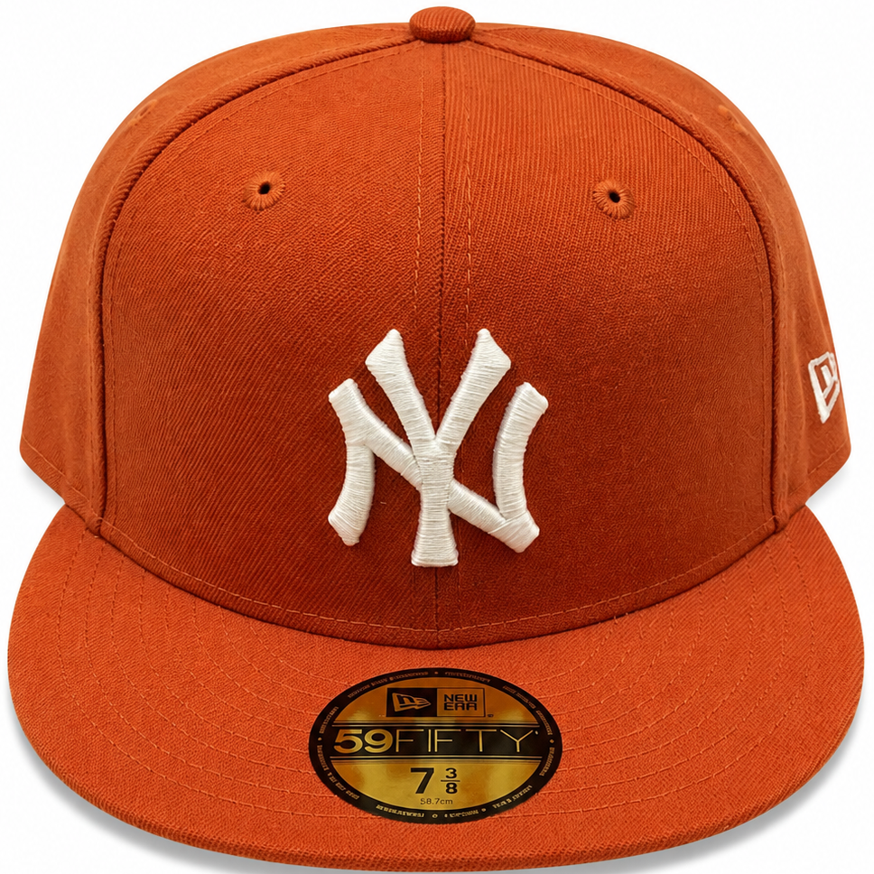 New York Yankees burnt orange New Era 59FIFTY fitted hat - front view