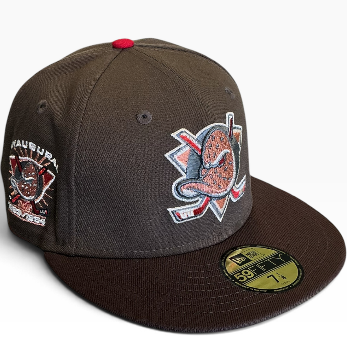 Anaheim Ducks Brown New Era 59FIFTY fitted hat - back view