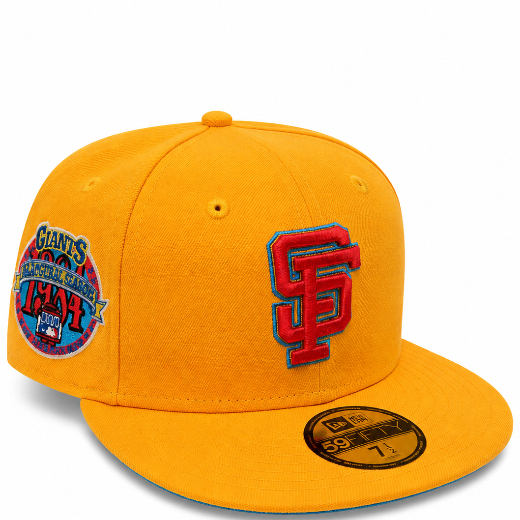 San Francisco Giants gold New Era 59FIFTY fitted hat - side view