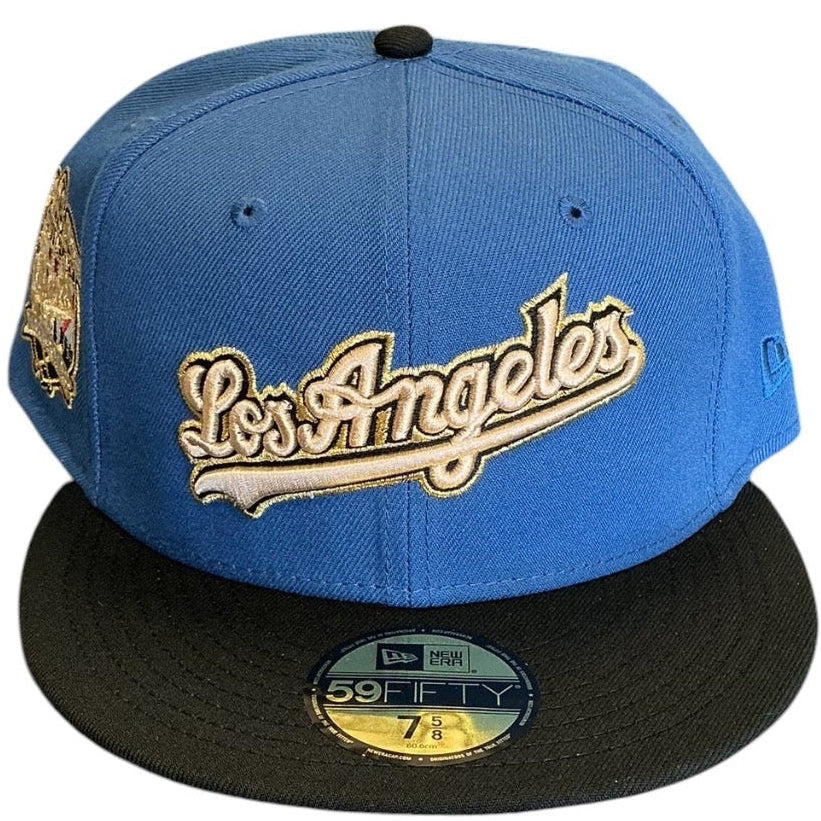 Los Angeles Dodgers Blue & Black 40th Anniversary New Era 59FIFTY fitted hat - side view