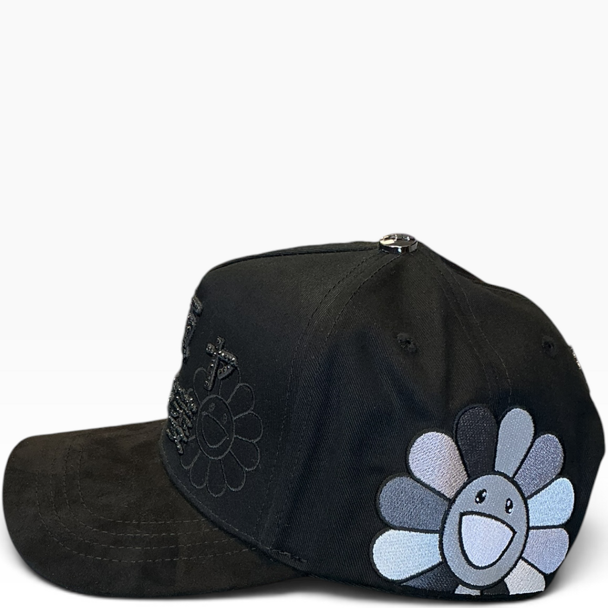 Rhinestone flower snapback - back view
