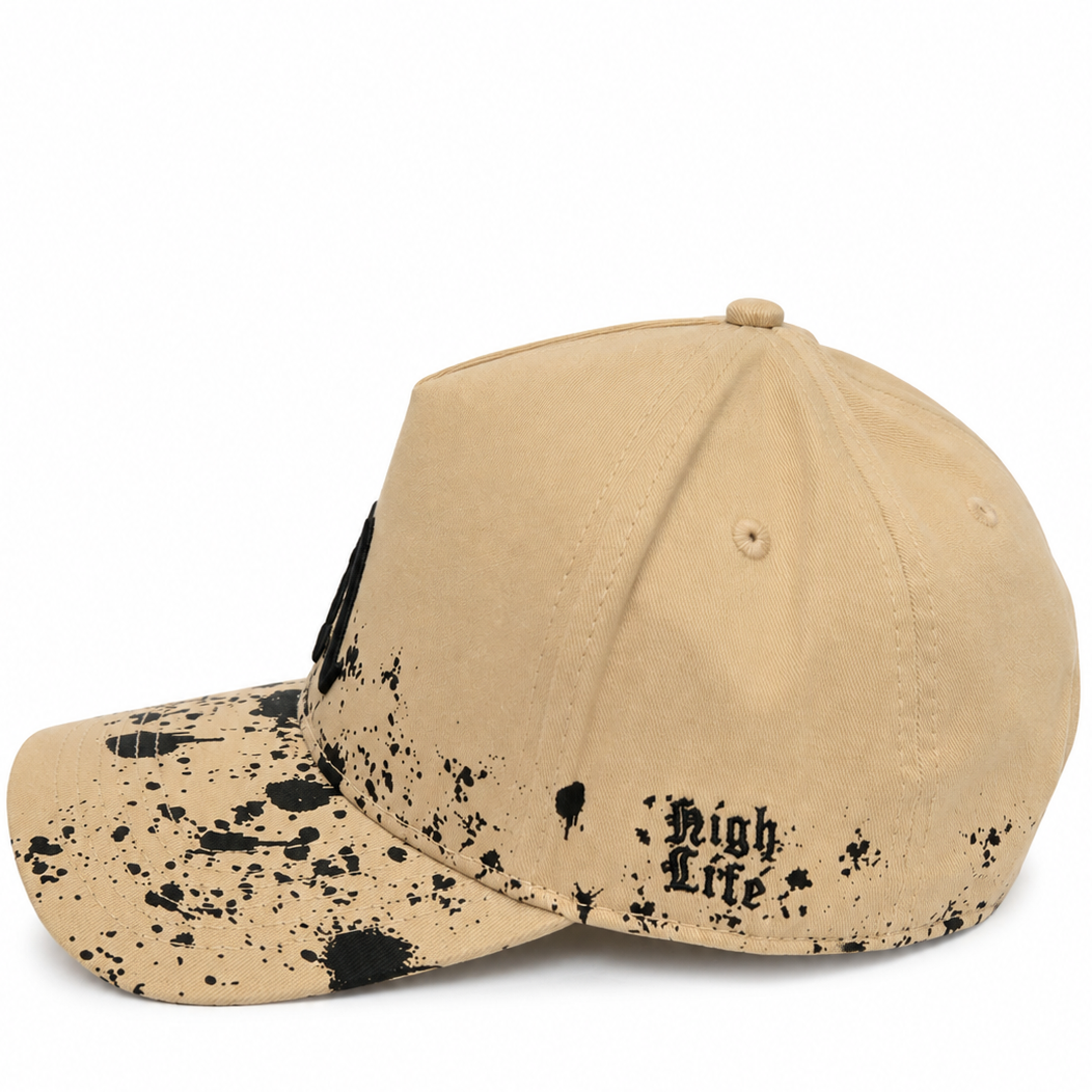 Cash Only LA paint splatter snapback - back view