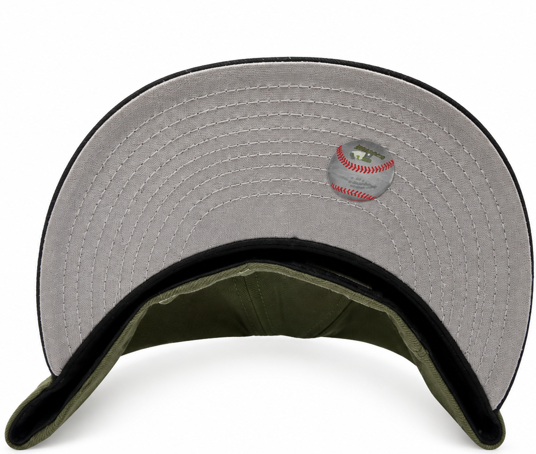 Los Angeles Dodgers Olive Green New Era 59FIFTY fitted hat - undervisor detail