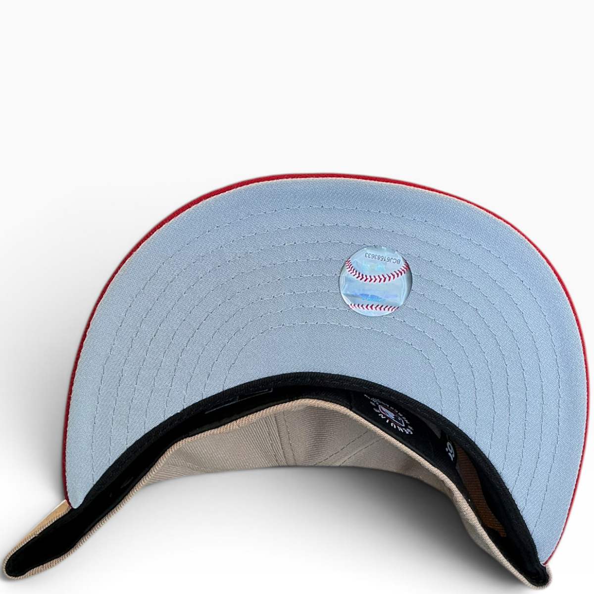Los Angeles Dodgers Mexico Tan & Red New Era 59FIFTY fitted hat - undervisor detail