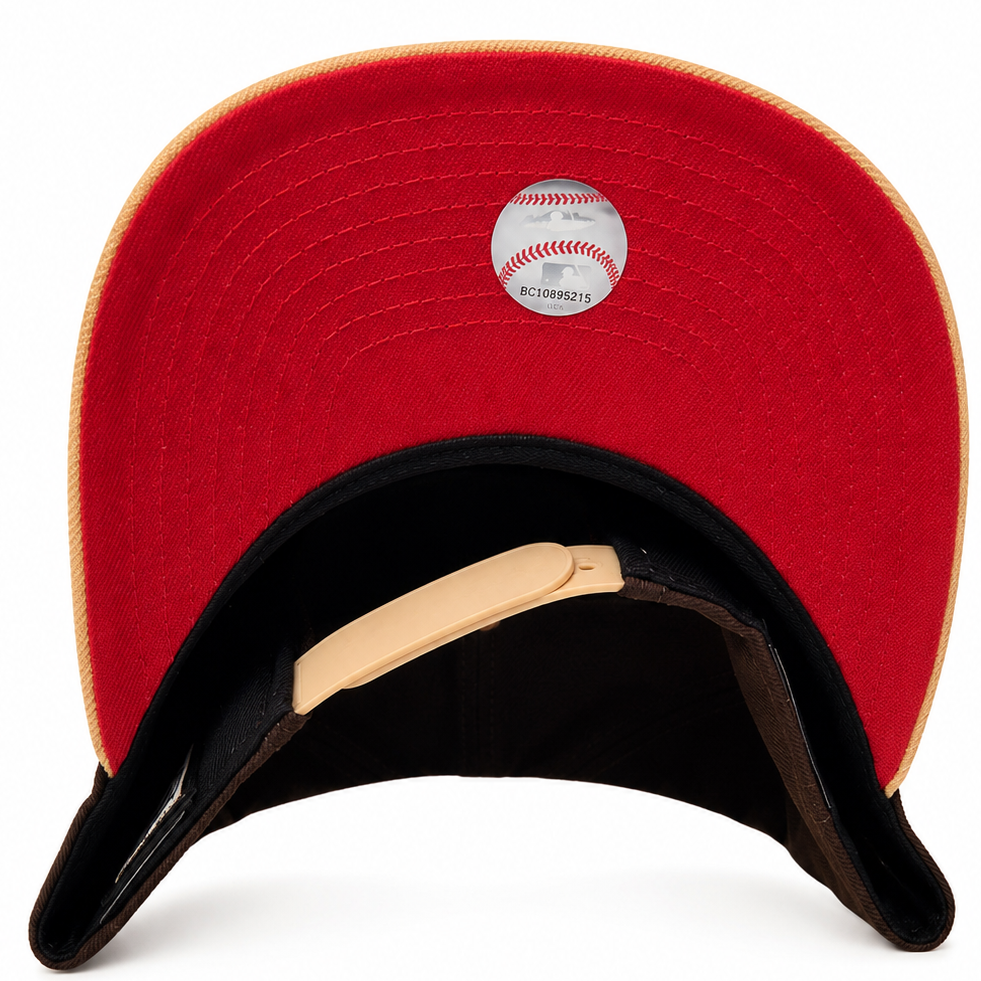 Los Angeles Dodgers brown/tan/red New Era 9FIFTY A-Frame snapback hat - front view