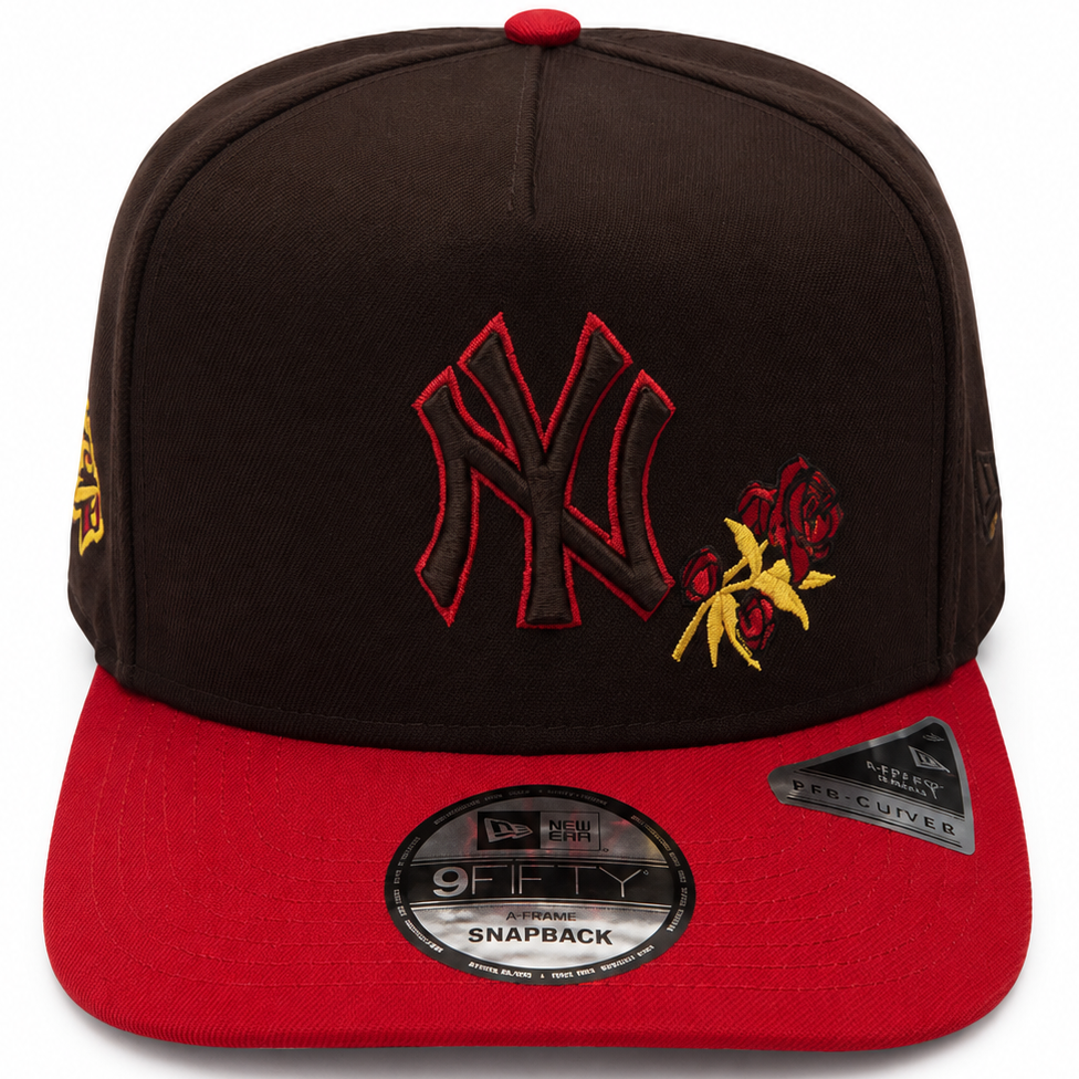 New York Yankees Rose brown and red New Era 9FIFTY A-Frame snapback hat - side view