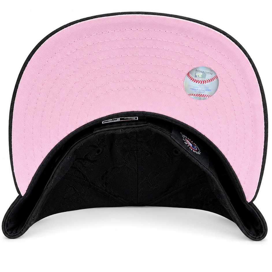 San Diego Padres black floral fitted hat – pink undervisor detail