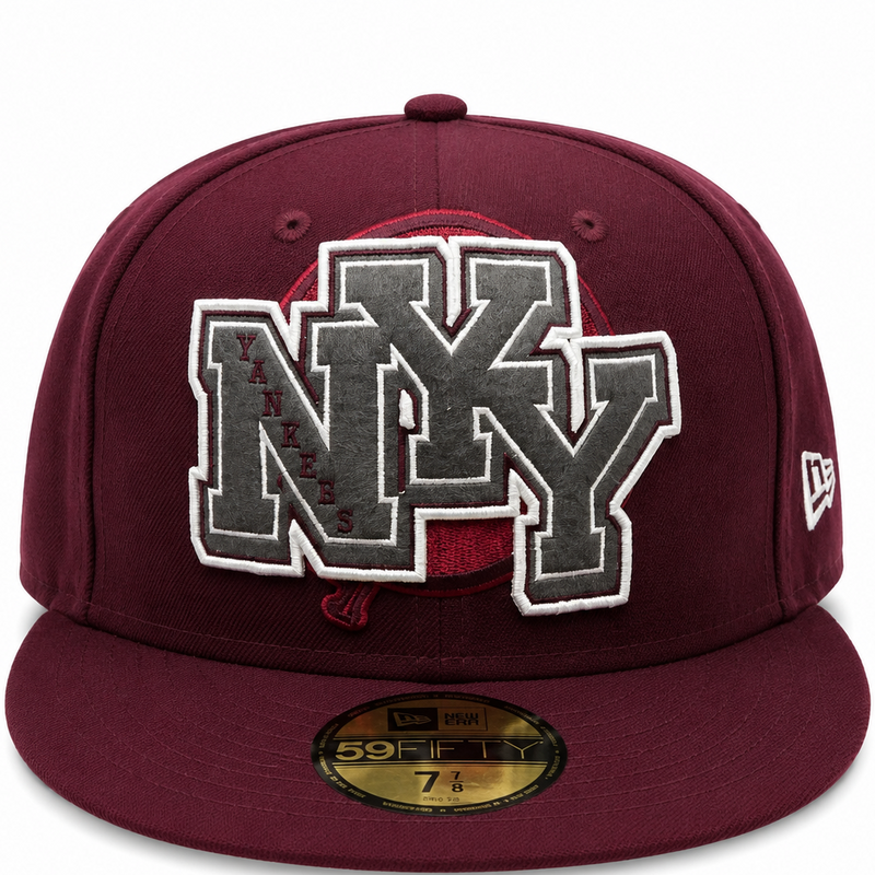 New York Yankees Burgundy New Era 59FIFTY fitted hat - side view