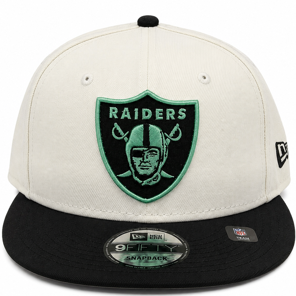 Raiders cream snapback with mint shield logo - alternate view