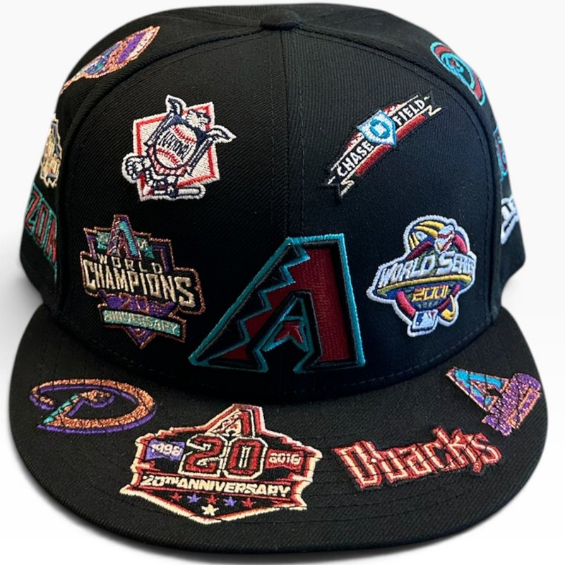 Arizona Diamondbacks Black New Era 59FIFTY fitted hat - undervisor detail