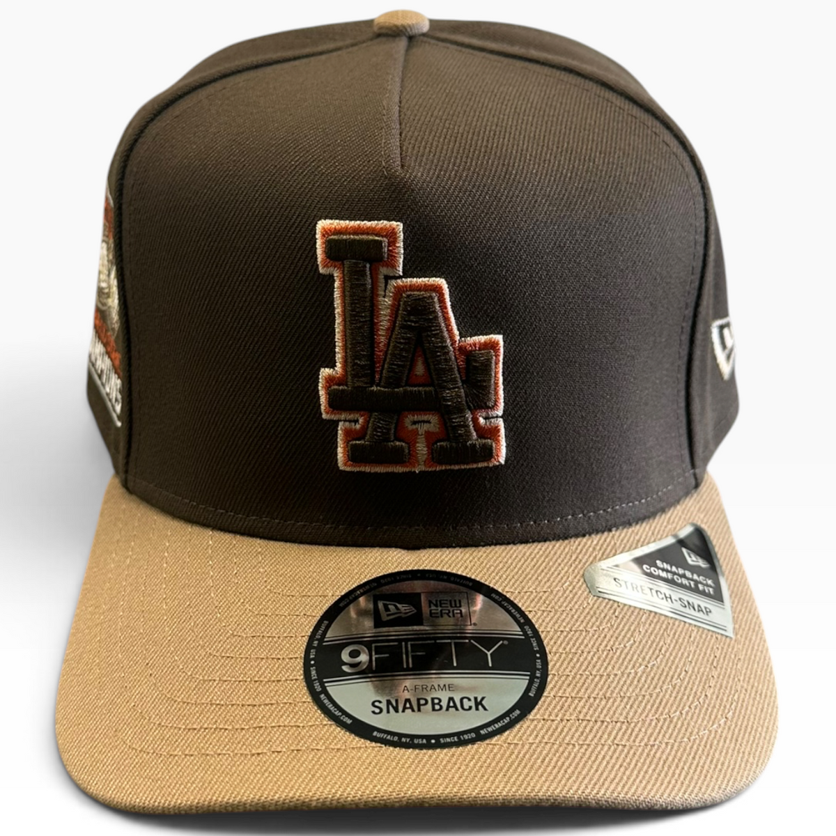 Los Angeles Dodgers Brown & Tan New Era 9FIFTY A-Frame snapback hat - side view