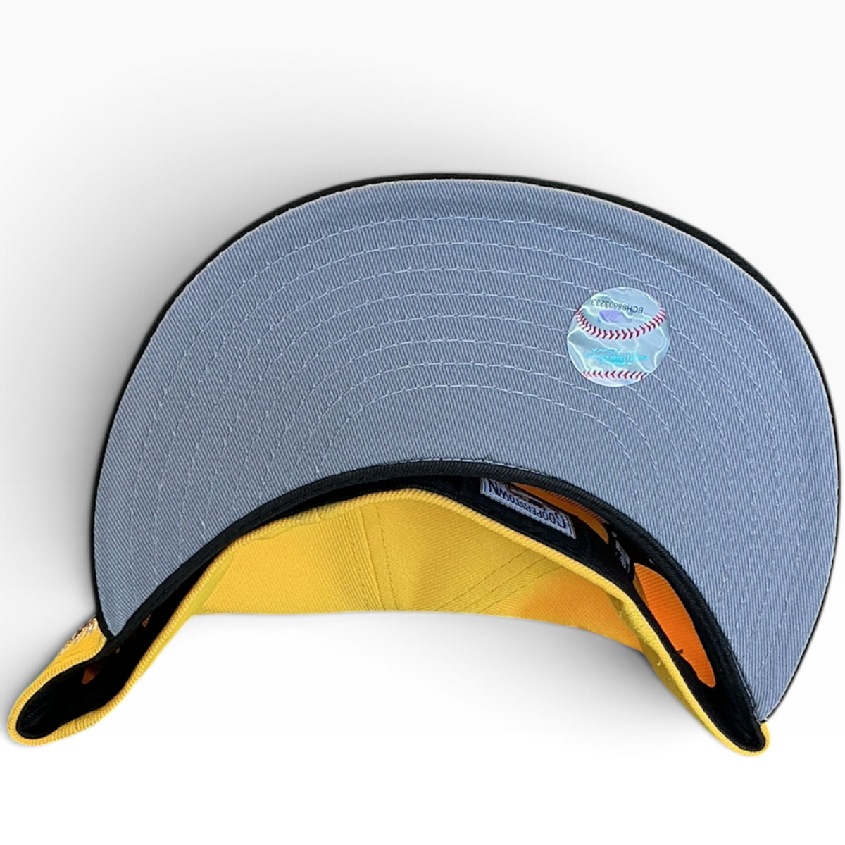 Brooklyn Dodgers gold and black New Era 59FIFTY fitted hat - undervisor detail