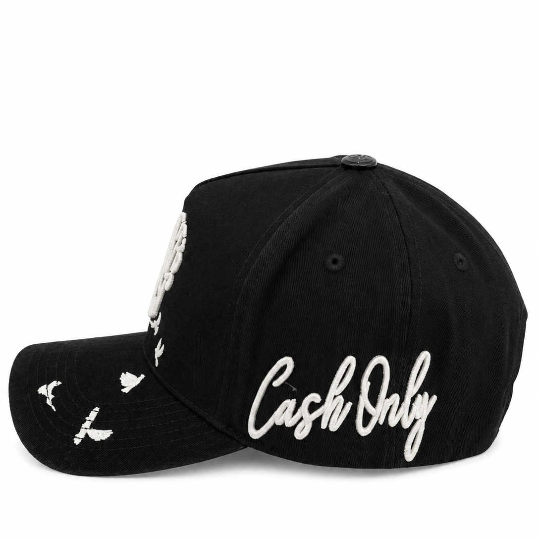 Cash Only bird cap - alternate angle