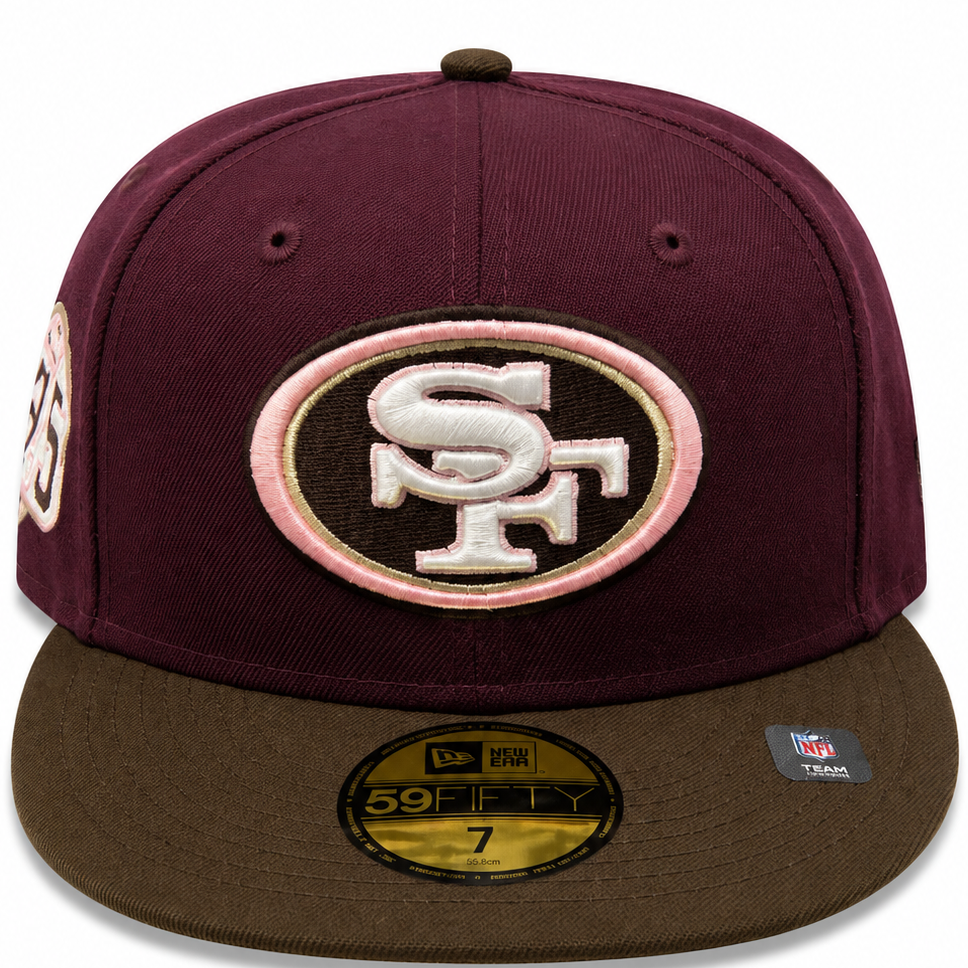 San Francisco 49ers Burgundy/Brown New Era 59FIFTY fitted hat - side view