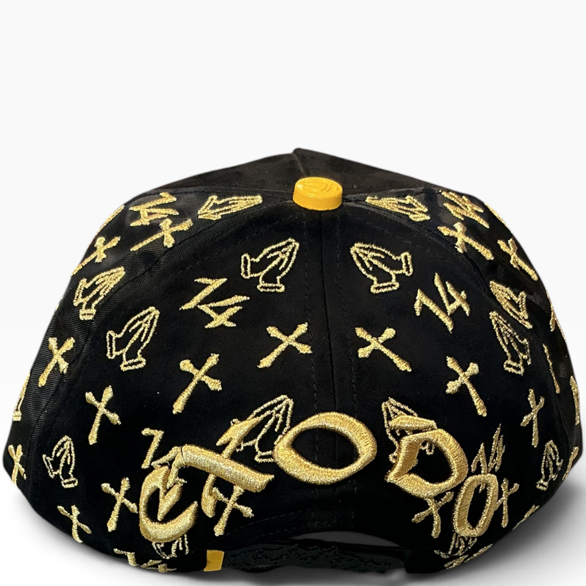14 gold cross suede snapback - alternate angle