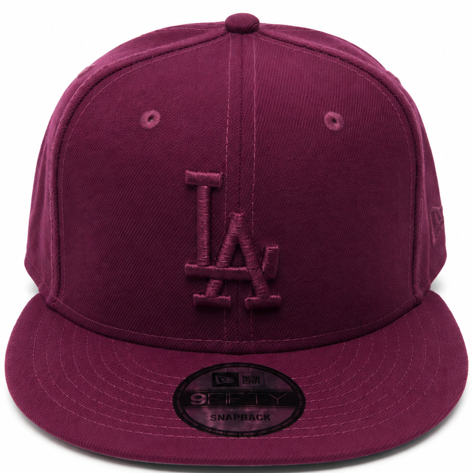 Burgundy Dodgers tonal LA snapback - alternate view