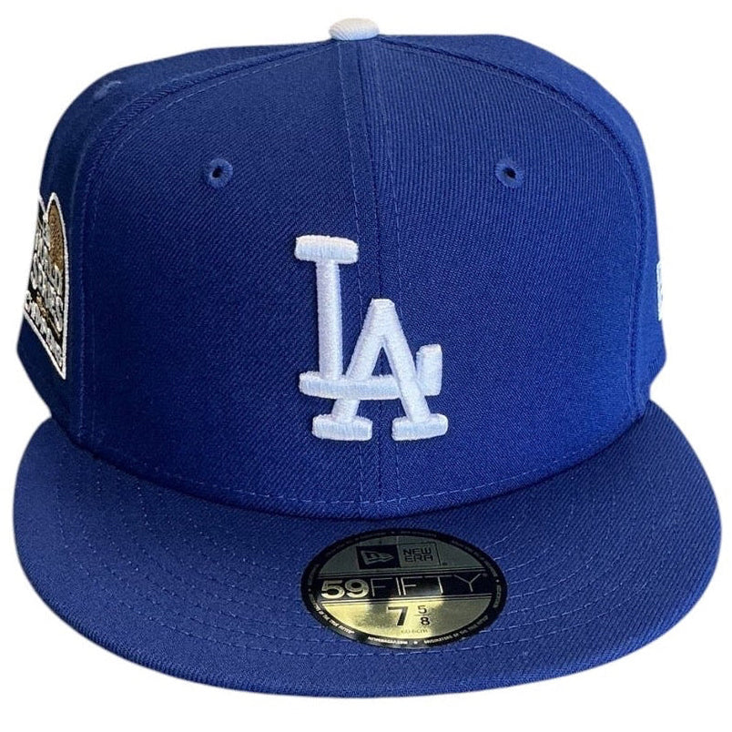 Los Angeles Dodgers royal blue New Era 59FIFTY fitted hat - side view