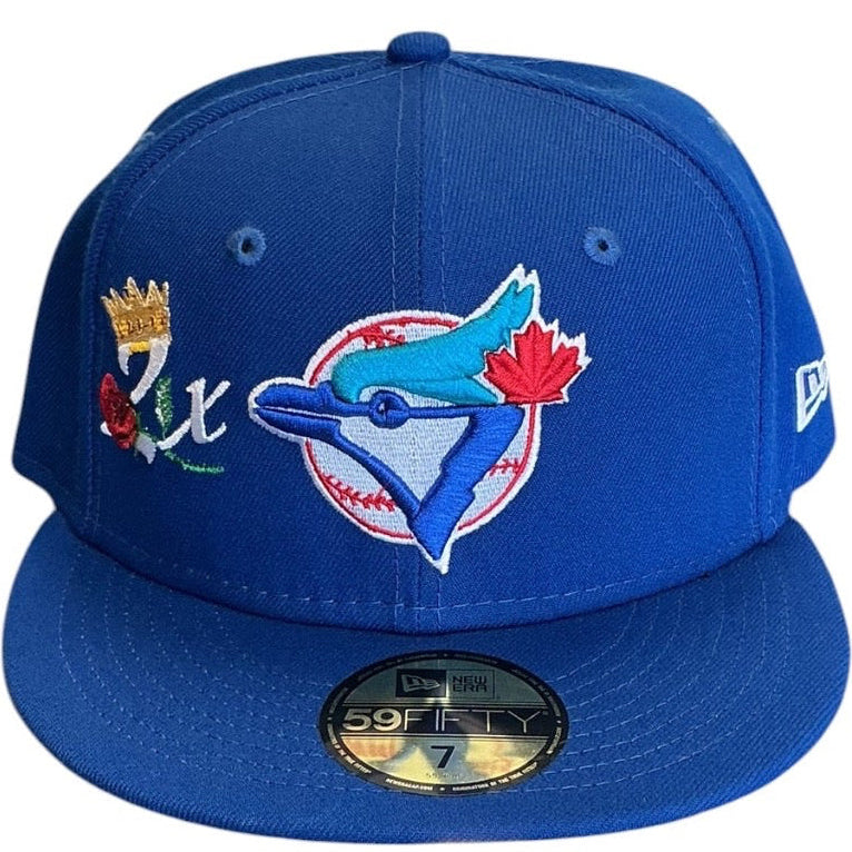 Toronto Blue Jays Royal Blue World Series Champions New Era 59FIFTY fitted hat - side view
