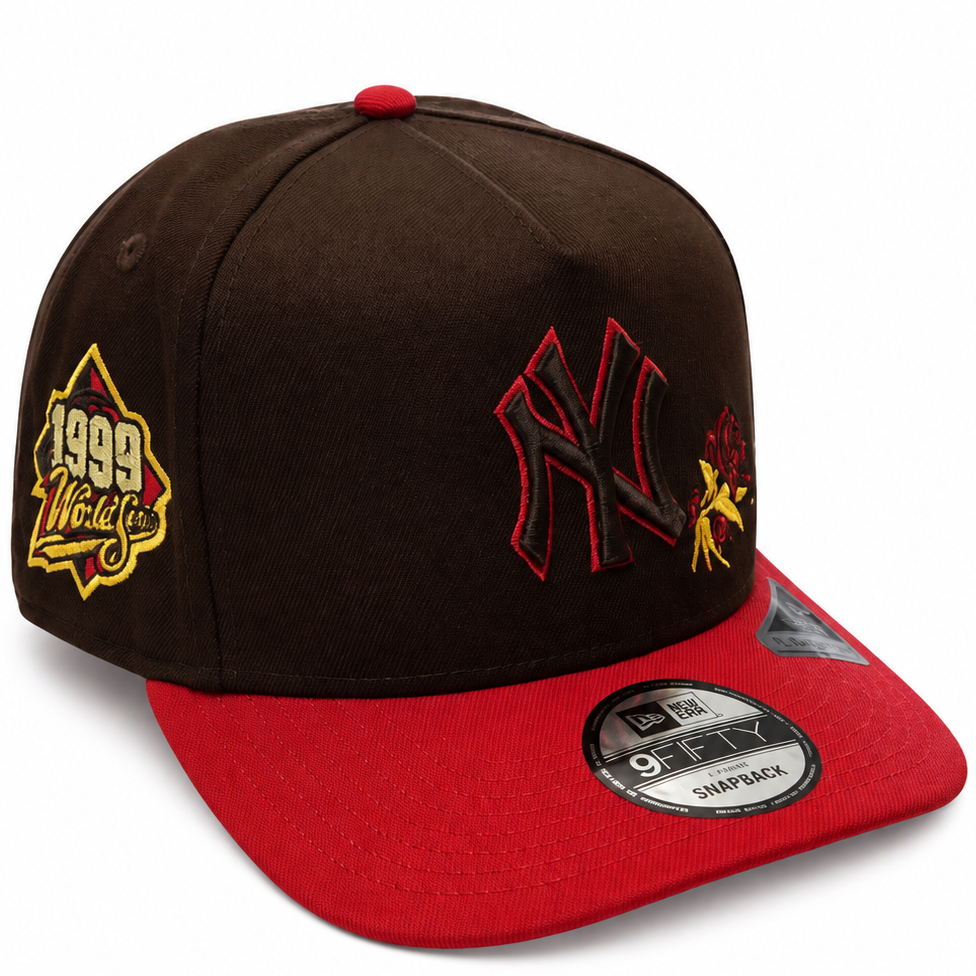 New York Yankees Rose brown and red New Era 9FIFTY A-Frame snapback hat - back view