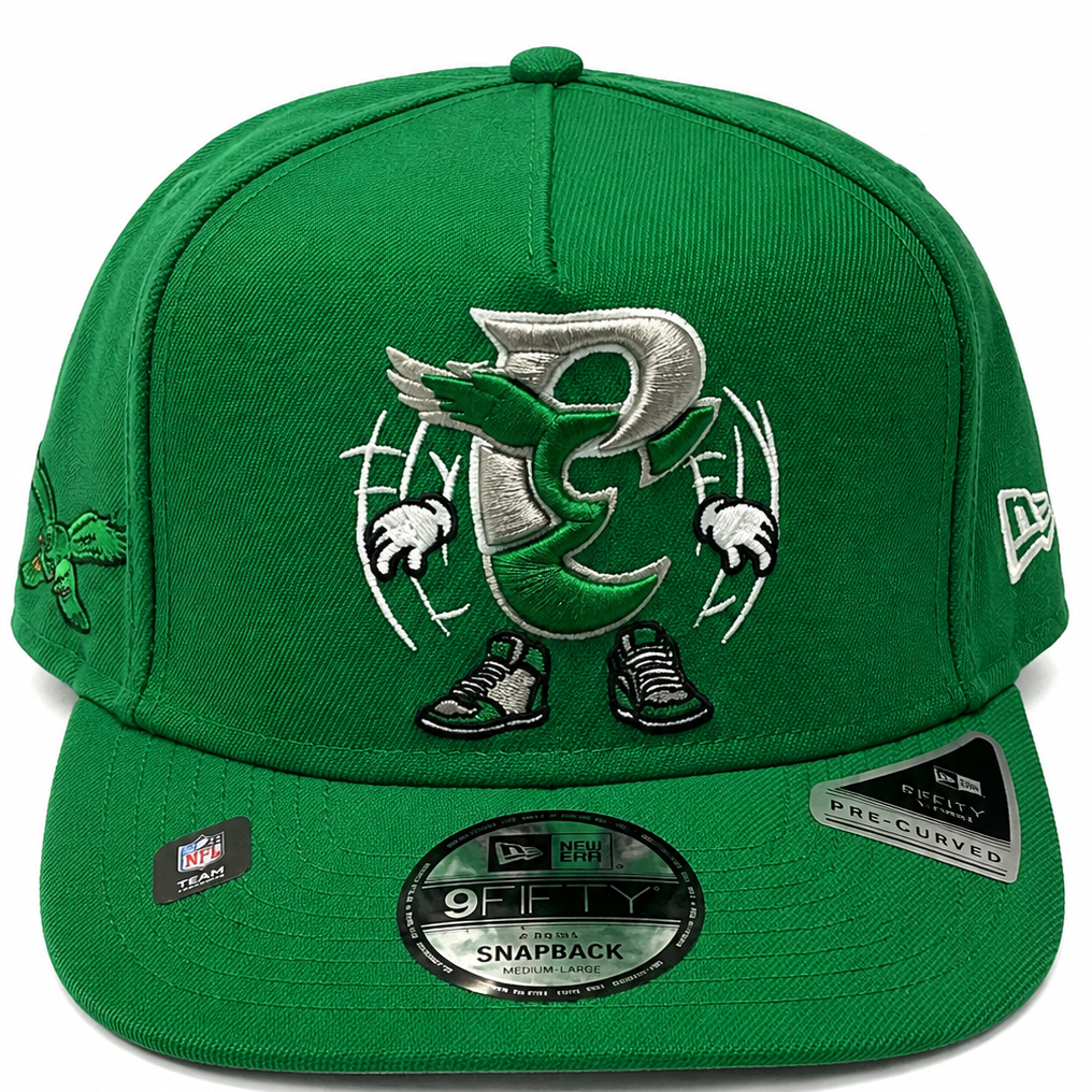 Eagles green mascot snapback - side view
