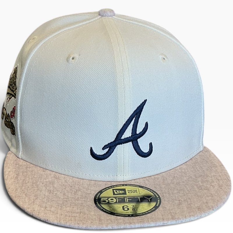 Atlanta Braves Cream & Tan World Series New Era 59FIFTY fitted hat - back view