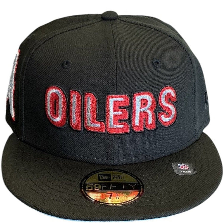 Edmonton Oilers Black New Era 59FIFTY fitted hat - back view