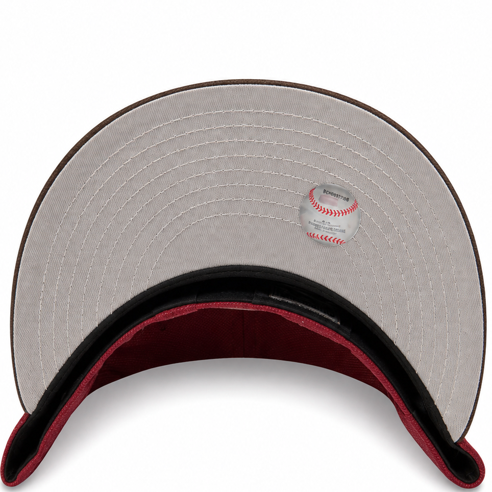 Atlanta Braves Maroon/Brown New Era 59FIFTY fitted hat - back view