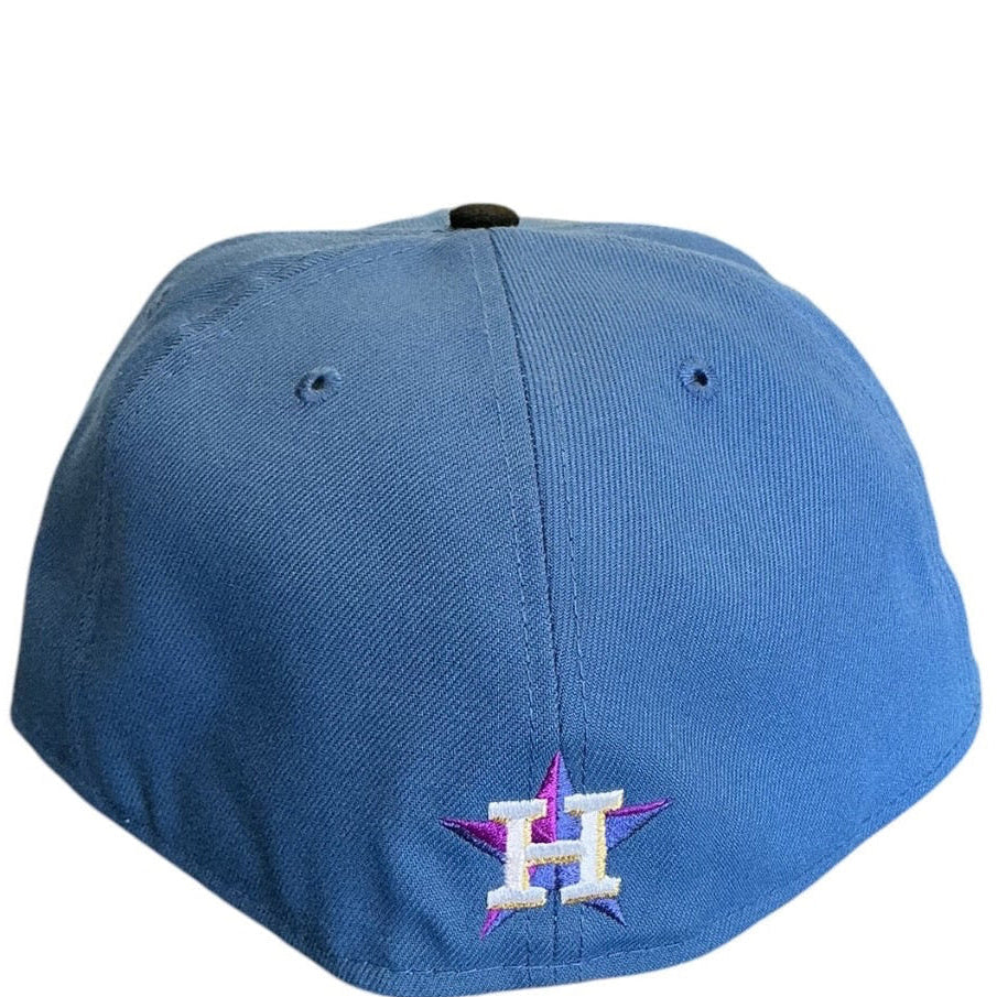 Houston Astros Blue & Black Floral New Era 59FIFTY fitted hat - undervisor detail