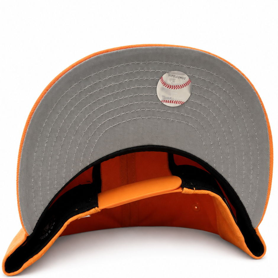 Los Angeles Dodgers orange New Era 9FIFTY snapback hat - front view