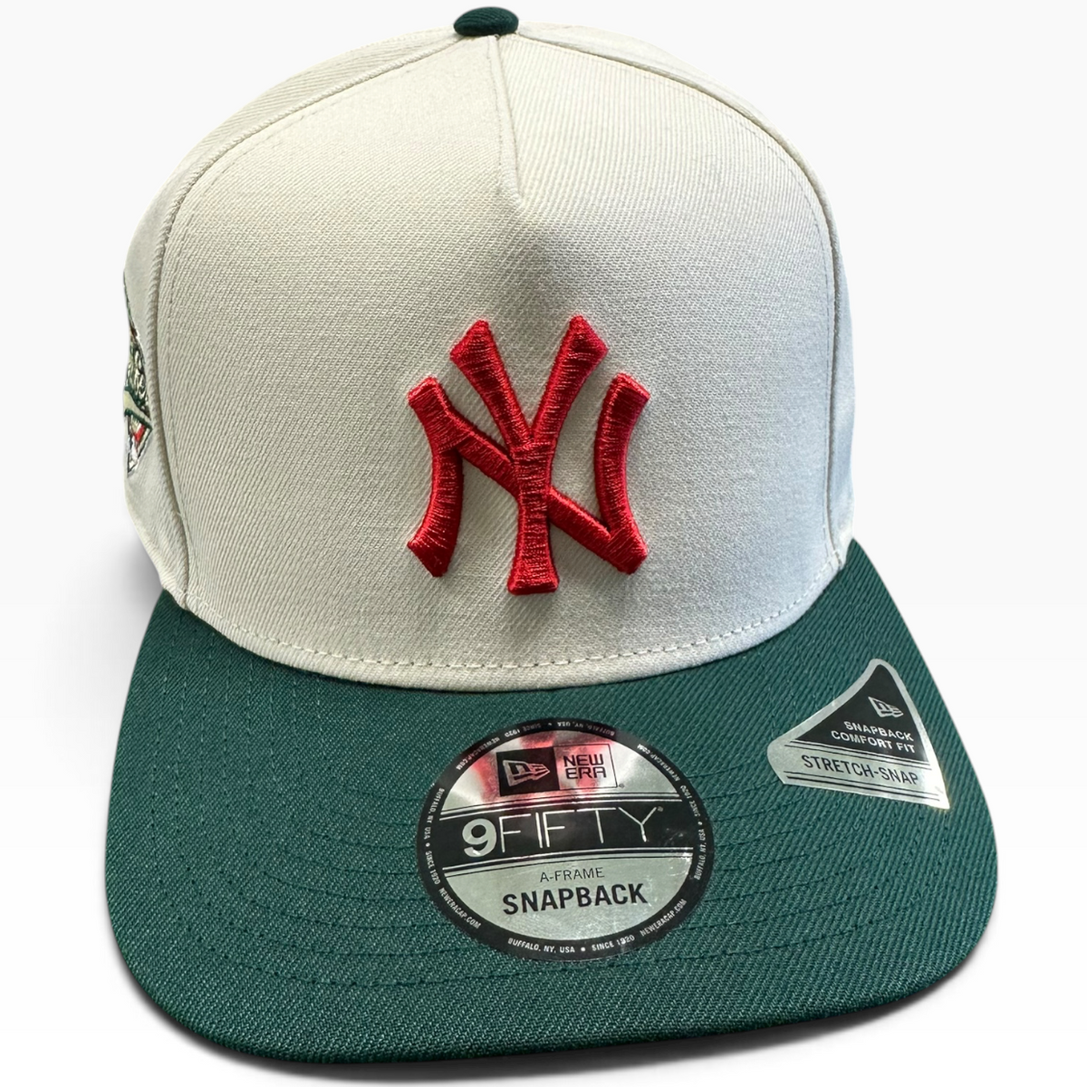 New York Yankees Cream & Dark Green New Era 9FIFTY A-Frame snapback hat - side view