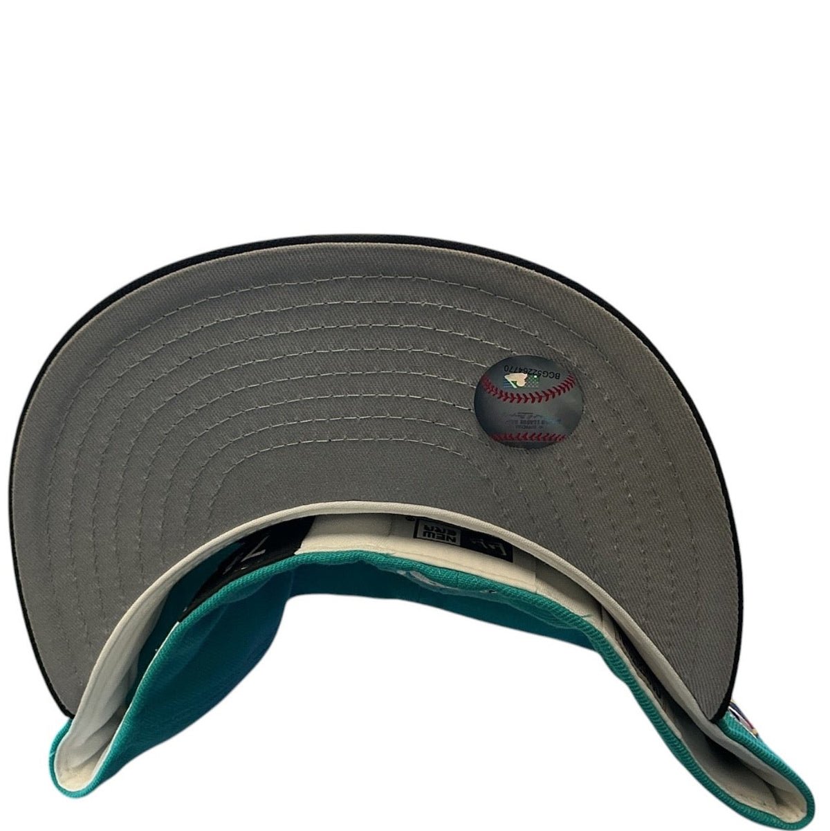 Florida Marlins teal and black New Era 59FIFTY fitted hat - back view