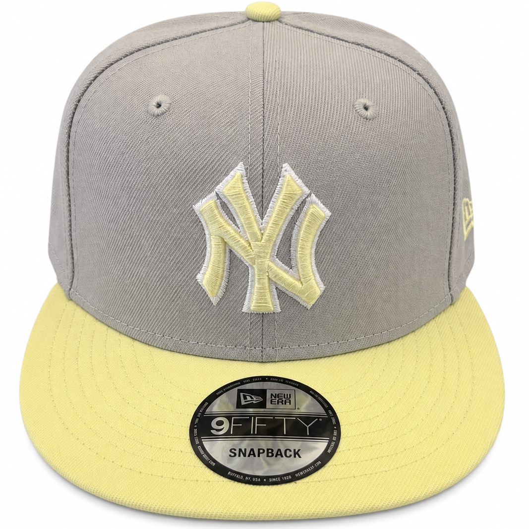 New Era New York Yankees Gray & Yellow 9FIFTY Snapback Hat – front view