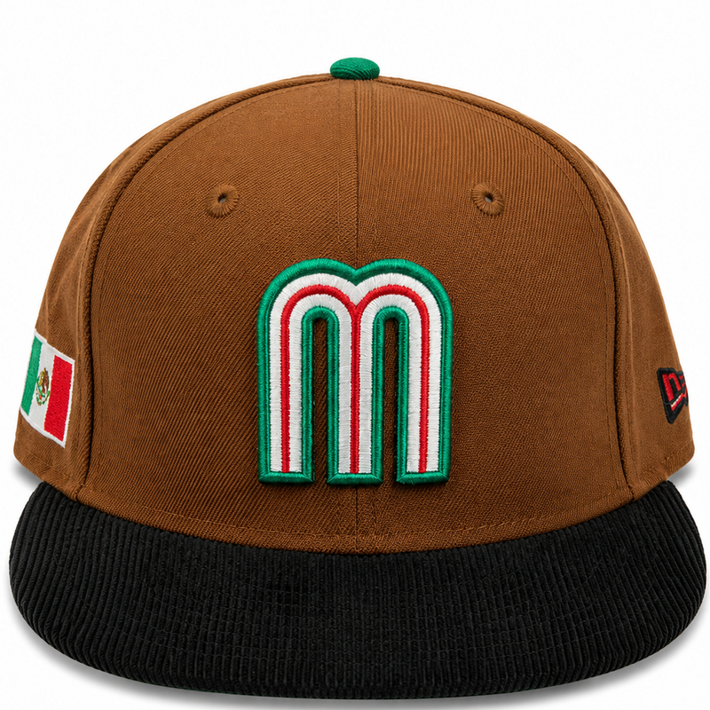 Mexico Brown / Black New Era 59FIFTY fitted hat - back view