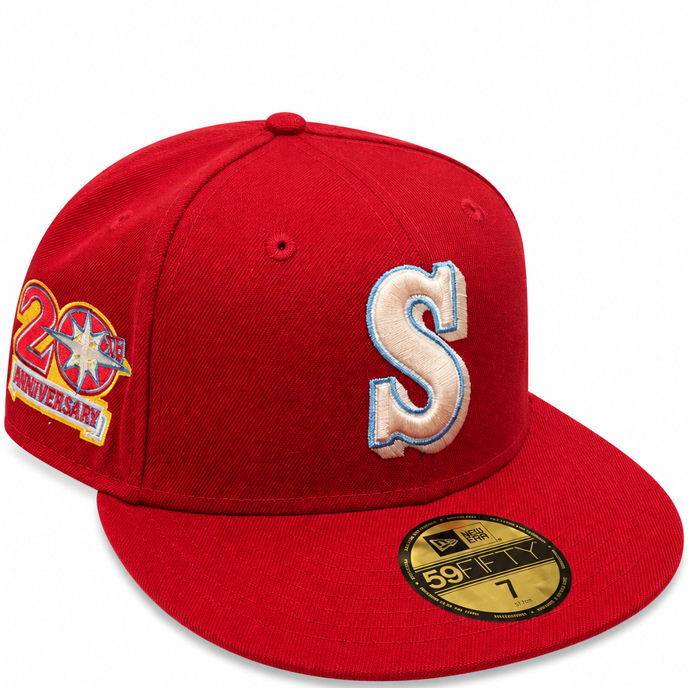Seattle Mariners Red New Era 59FIFTY fitted hat - front view