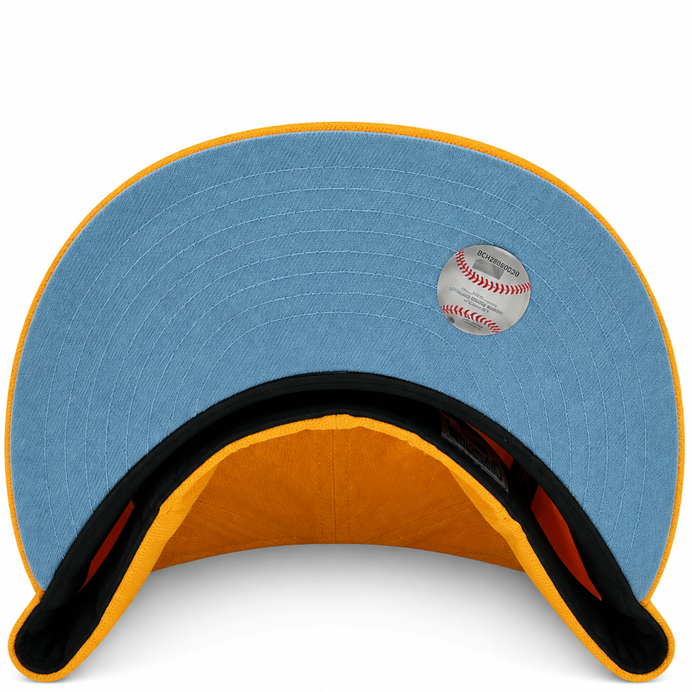 Pittsburgh Pirates Gold New Era 59FIFTY fitted hat - back view