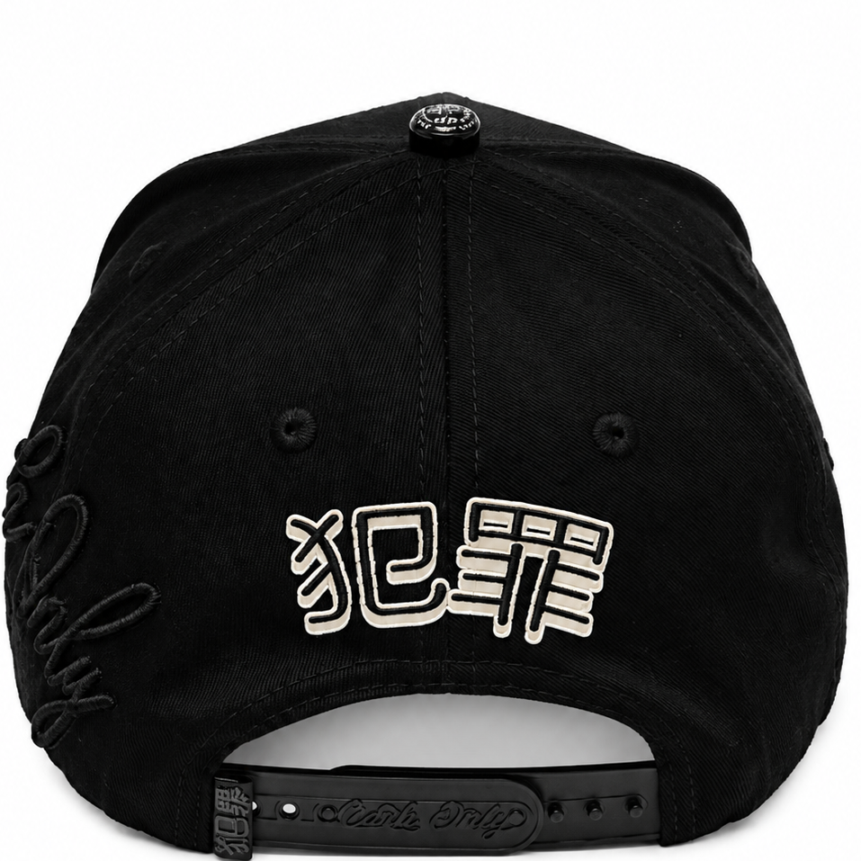 Cash Only Tokyo Lucky Cat cap with Cash Only script - side view