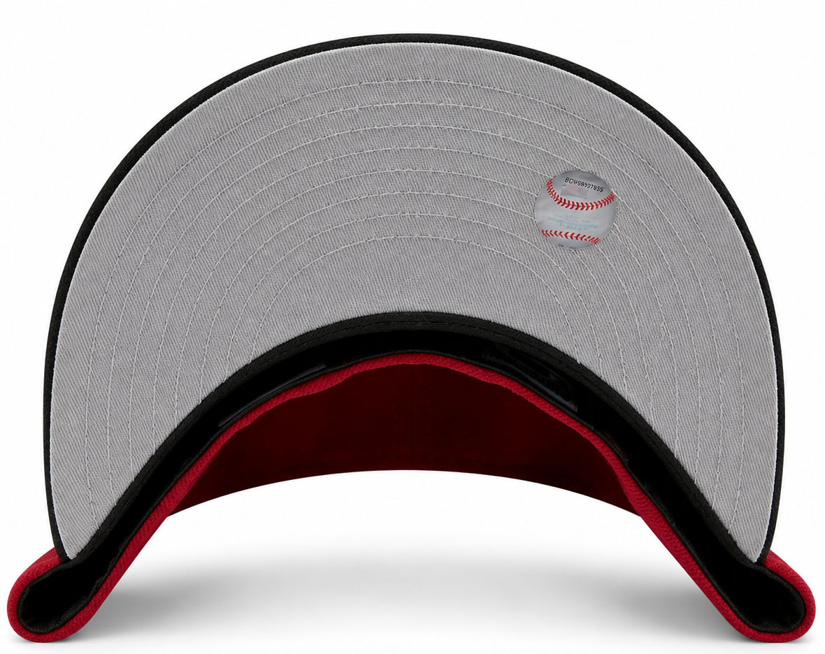 Los Angeles Dodgers Maroon / Black New Era 59FIFTY fitted hat - back view