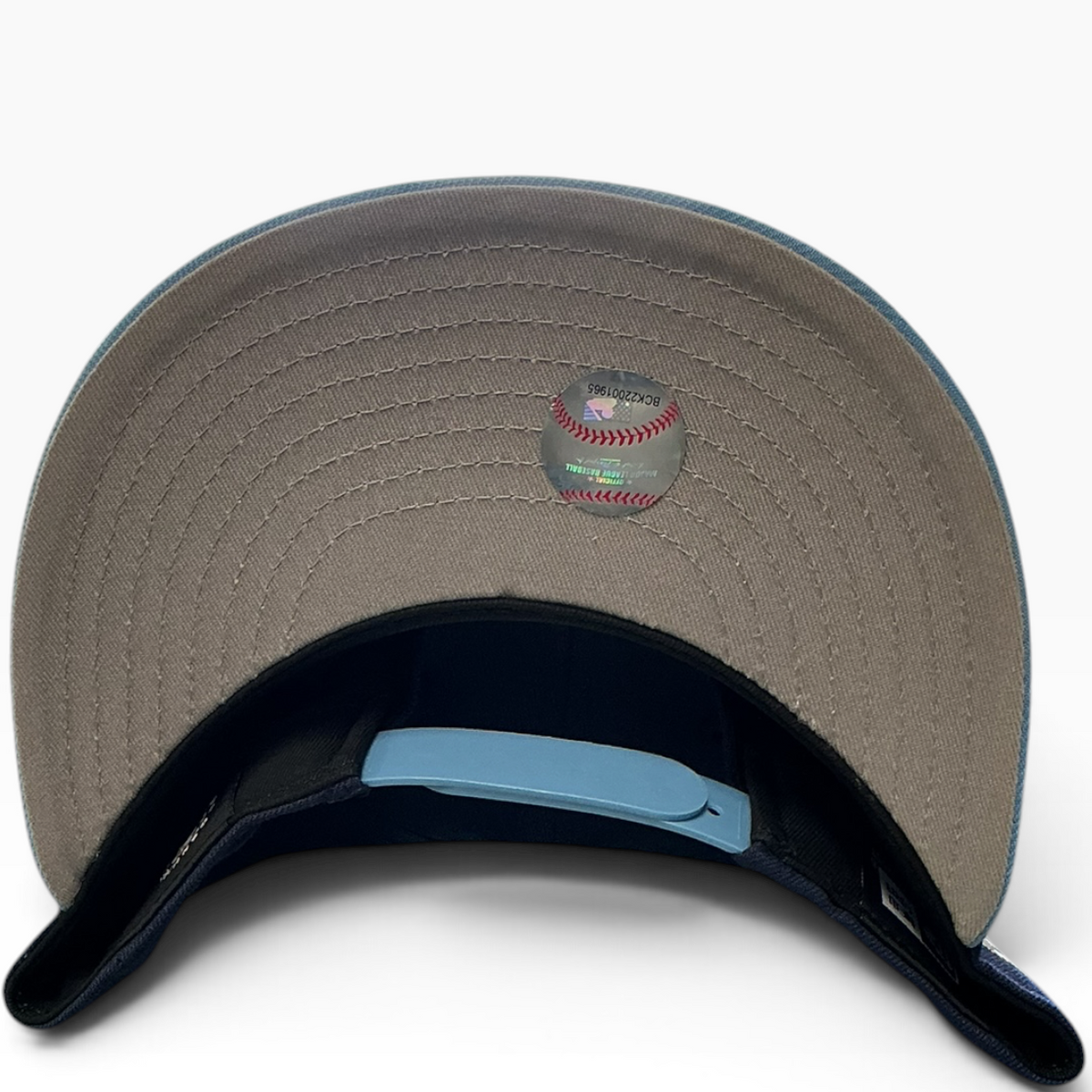Rays navy snapback with light blue brim and embroidered graphics - alternate view